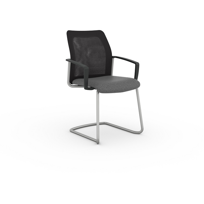 Viasit F2 Besucherstuhl Stricknetz Freischwinger