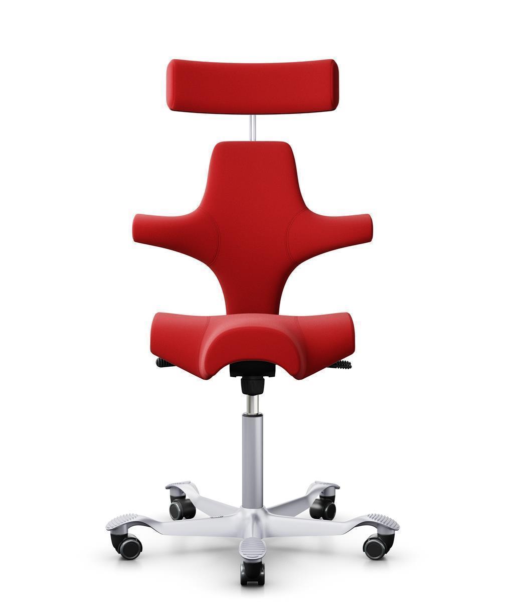 HAG Capisco 8107 Stoff Xtreme Rot Gestell Silber mit Kopfstütze