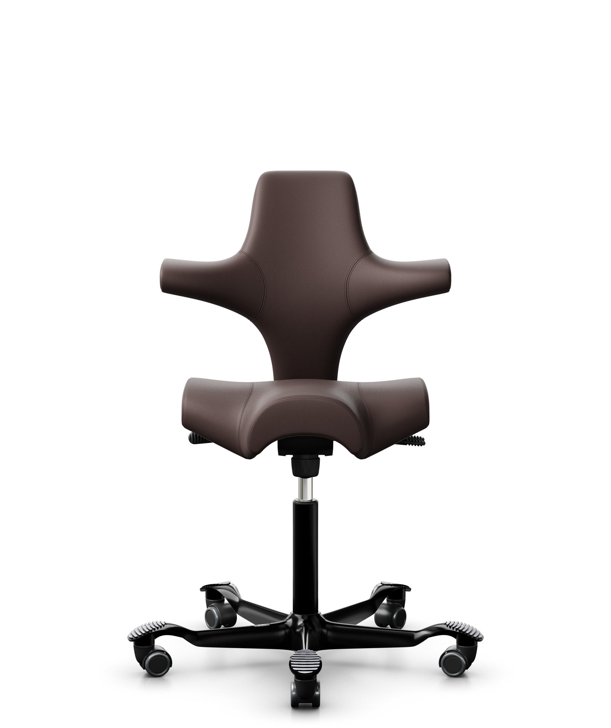 HAG Capisco 8106 Leder Paloma soft Dunkelbraun Gestell Schwarz