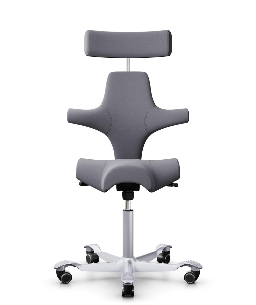 HAG Capisco 8107 Stoff Xtreme Grau Gestell Silber mit Kopfstütze