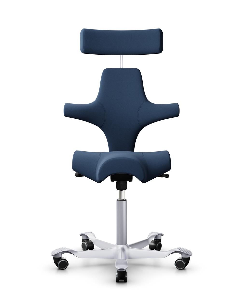 HAG Capisco 8107 Stoff Xtreme Blau Gestell Silber mit Kopfstütze
