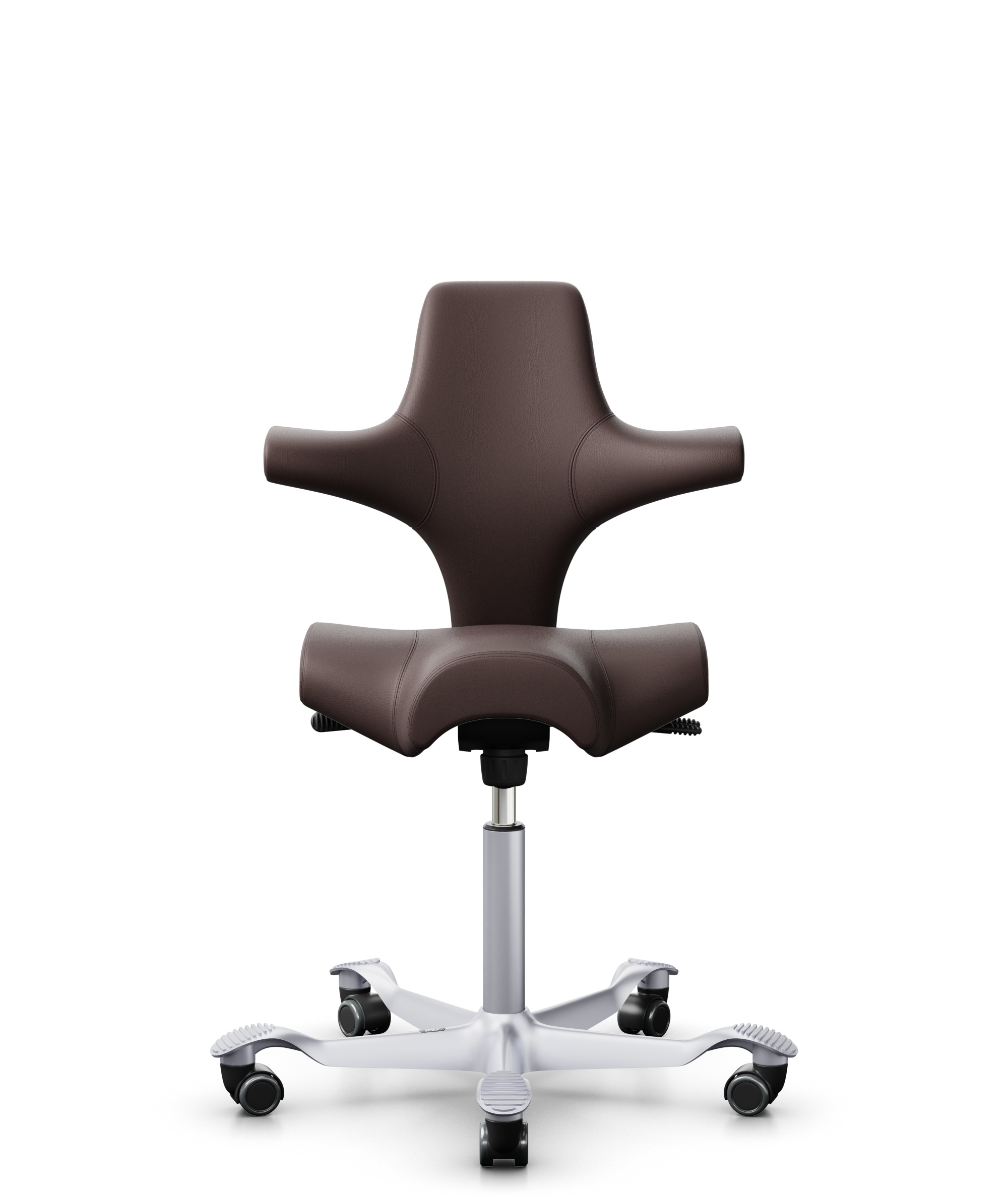 HAG Capisco 8106 Leder Paloma soft Dunkelbraun Gestell Silber