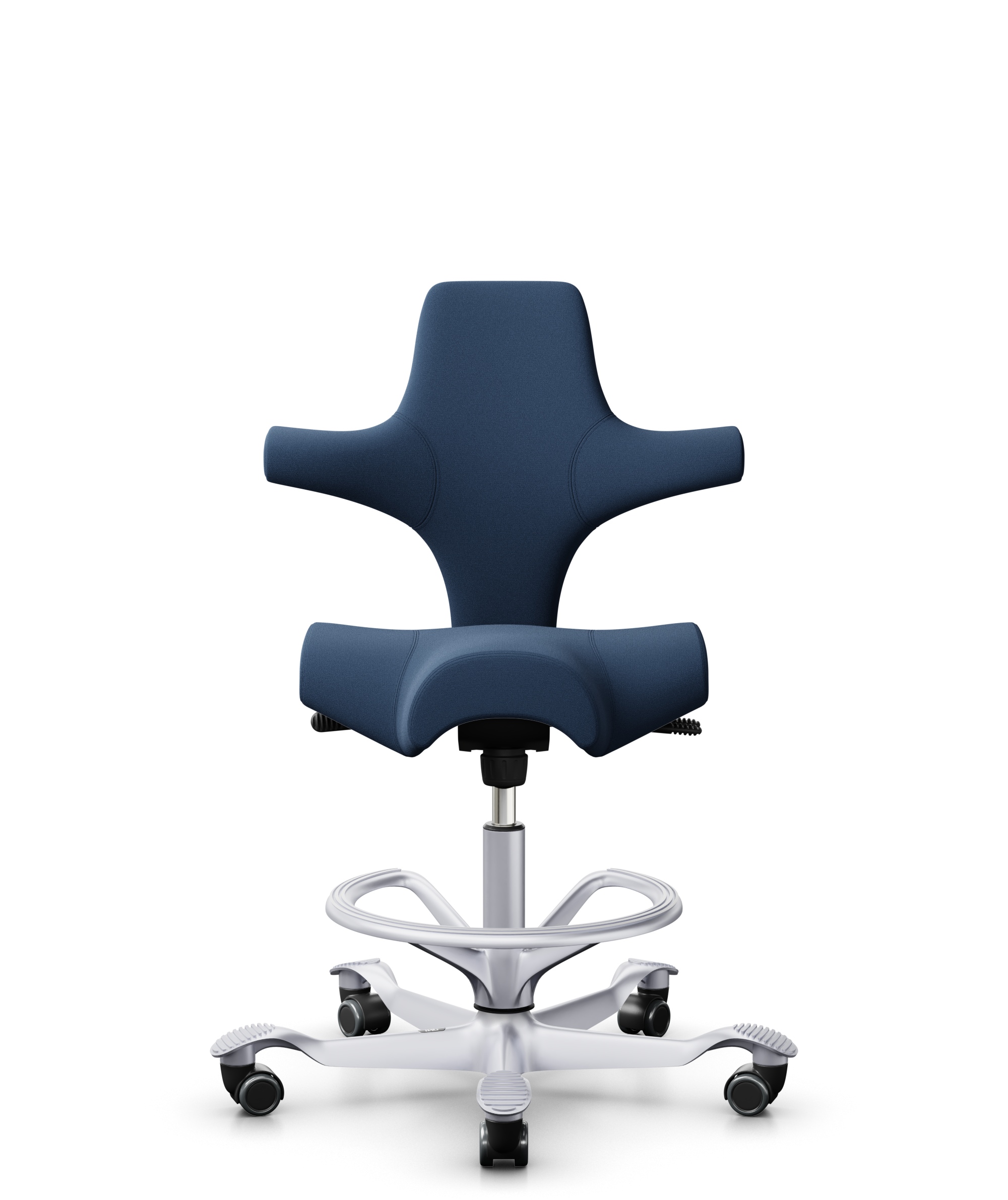 HAG Capisco 8106 Counter Stoff Xtreme Dunkelblau Gestell Silber mit Fußring