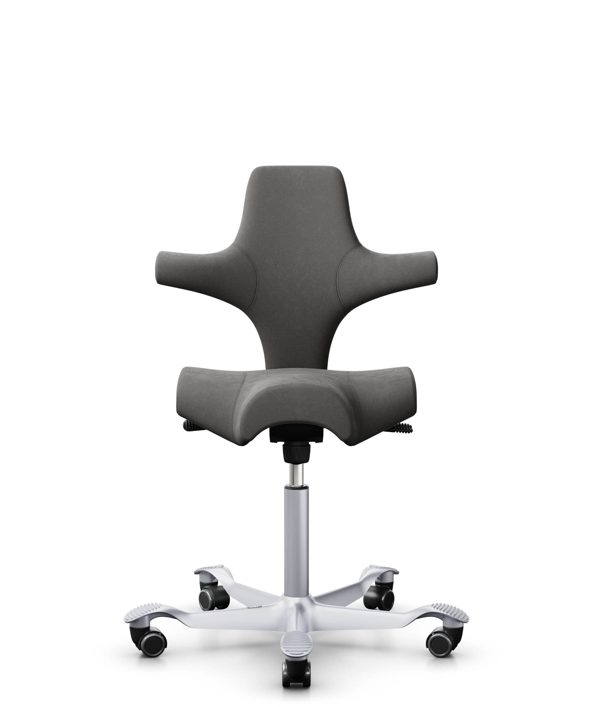 HAG Capisco 8106 Stoff Comfort+ Dunkelgrau Gestell Silber