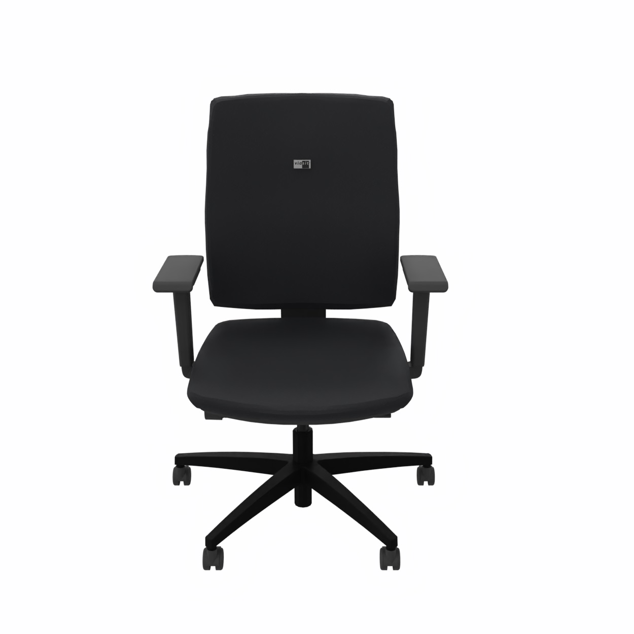 Viasit Linea Polsterrücken 52 cm in Schwarz mit 2D-Armlehnen